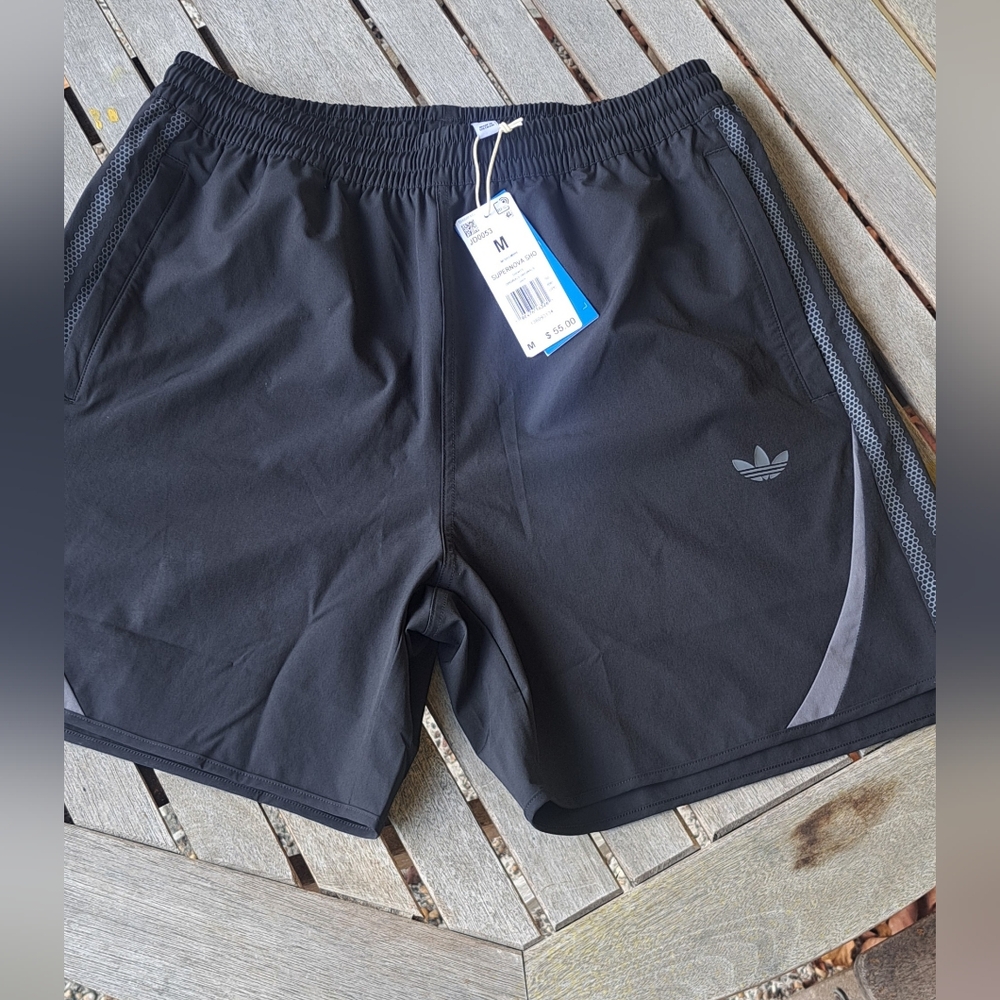 Adidas Men's Black and Gray Athletic Shorts
